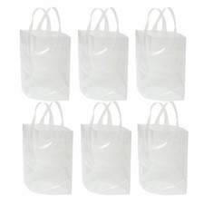 Clearance Clear Bag with Soft Loop Handle Thick Plastic Shopping Lunch Tote Lot