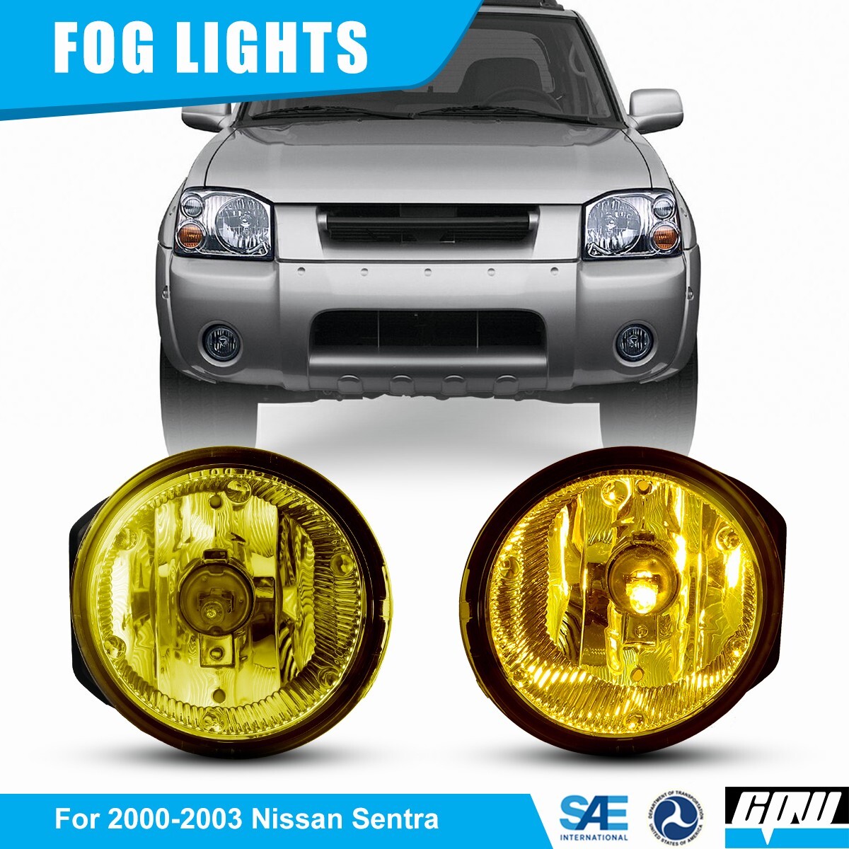 For 2002-2004 Nissan Xterra Fog Lights 01-04 Frontier Yellow