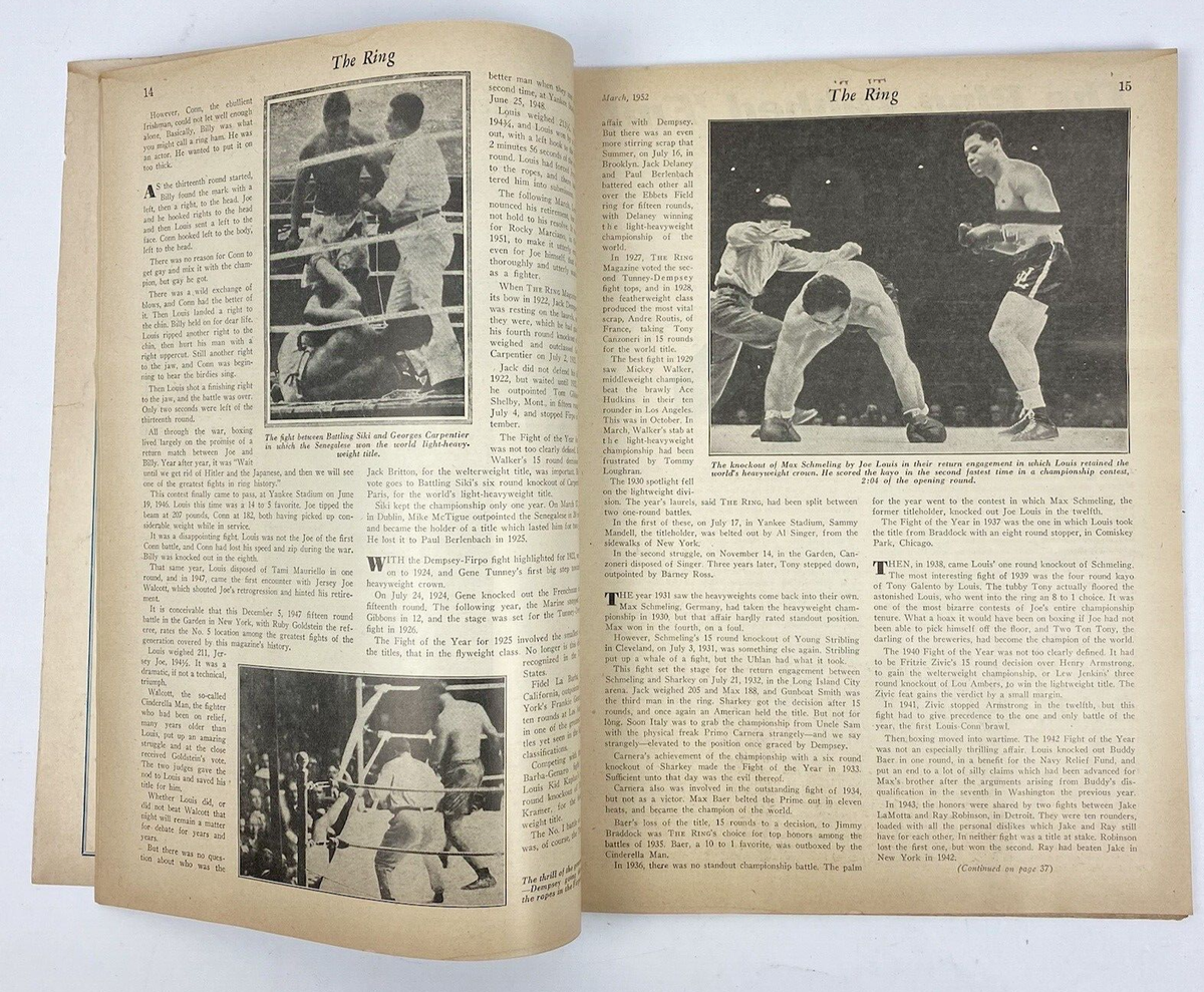 1952 Jack Dempsey The Ring Boxing Magazine 30th Anniversary Cover