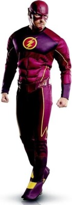 The Flash Men Deluxe Costume Adult DC Comic Party Justice League Super Hero