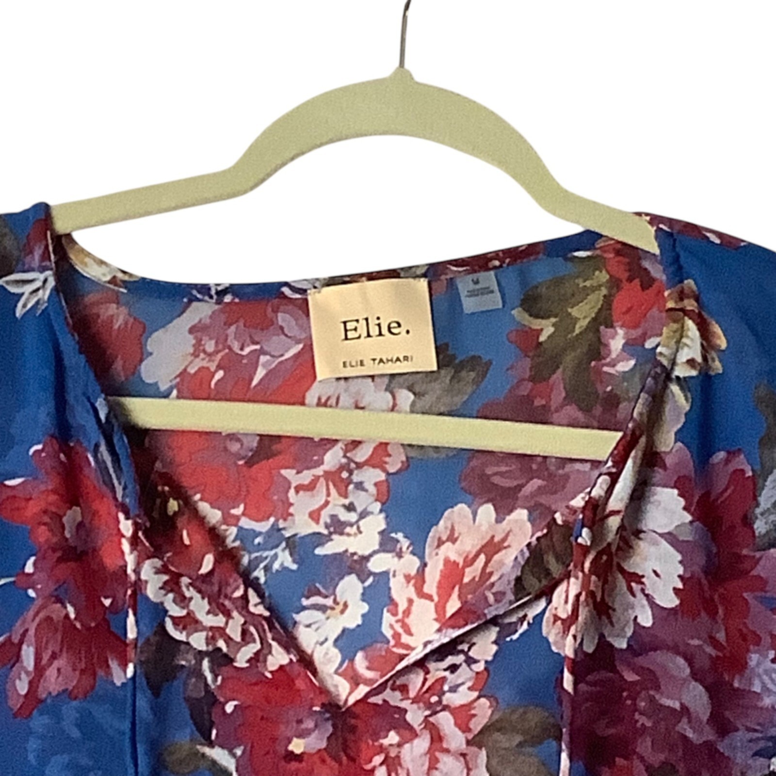 Elie Tahari Floral Chiffon Blouse Long Sleeves Ru… - image 3