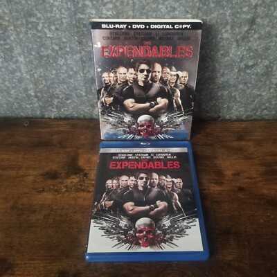 The Expendables Movie Blu Ray/DVD/Digital Copy Slip Cover 3 Disc Set.