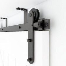 CCJH 4-20FT Ceiling Mount Sliding Barn Door Hardware Track Roller Kit Closet