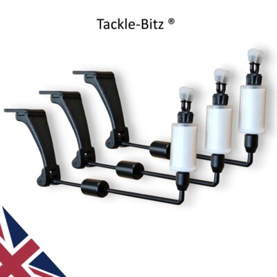 2 Fishing Tackle Rod Rest & 2 Bobbins Indicators For Bite Alarms & Bank Sticks e