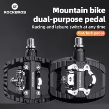 ROCKBROS Bicycle Lock Pedals Anti-slip Sealed Bearing Lock/Flat Pedals for SPD