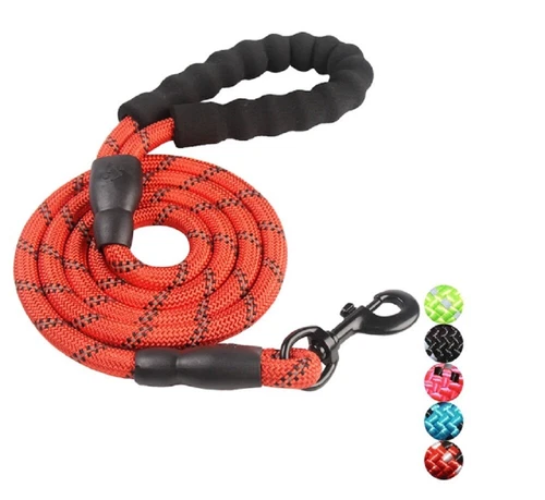 5 FT Dog Rope Leash - Reflective Nylon Lead, Training Padded Handle for Puppies - Picture 2 of 82