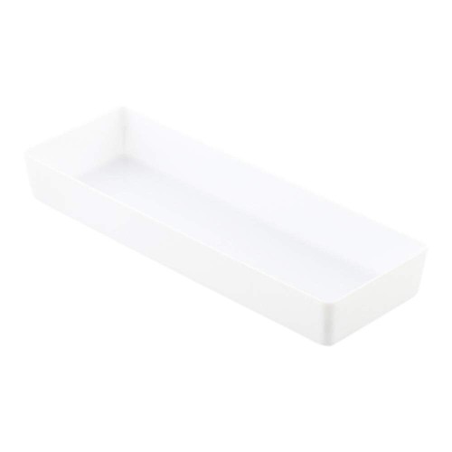 100 Rectangle White Plastic Modern Plates 5.2” x 1.8” Restaurantware Mini Tray - Picture 3 of 5