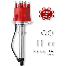 MSD 85551 Pro-Billet Distributor Chevy SBC/BBC V8 w/HEI Style Terminals Red Cap