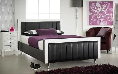 TIME4DREAMZ Luxury Stunning Wave Extra Padding Faux Leather Bed Frame 3FT, 4FT, 4'6 5FT 6FT