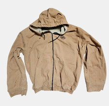 Bulwark FR Flame Workwear Canvas Resistant Lined Hooded Jacket Mens L Brown 35