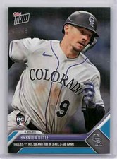 🟦 BRENTON DOYLE Rookie 1st Hit 2023 Topps Now #185 BLUE 47/49 Rockies RC 📈