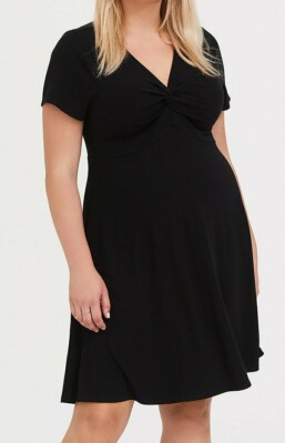 インフィニティ Torrid Rib Twist Front Skater Dress Black 2 2X 18 20 #27939 | eBay