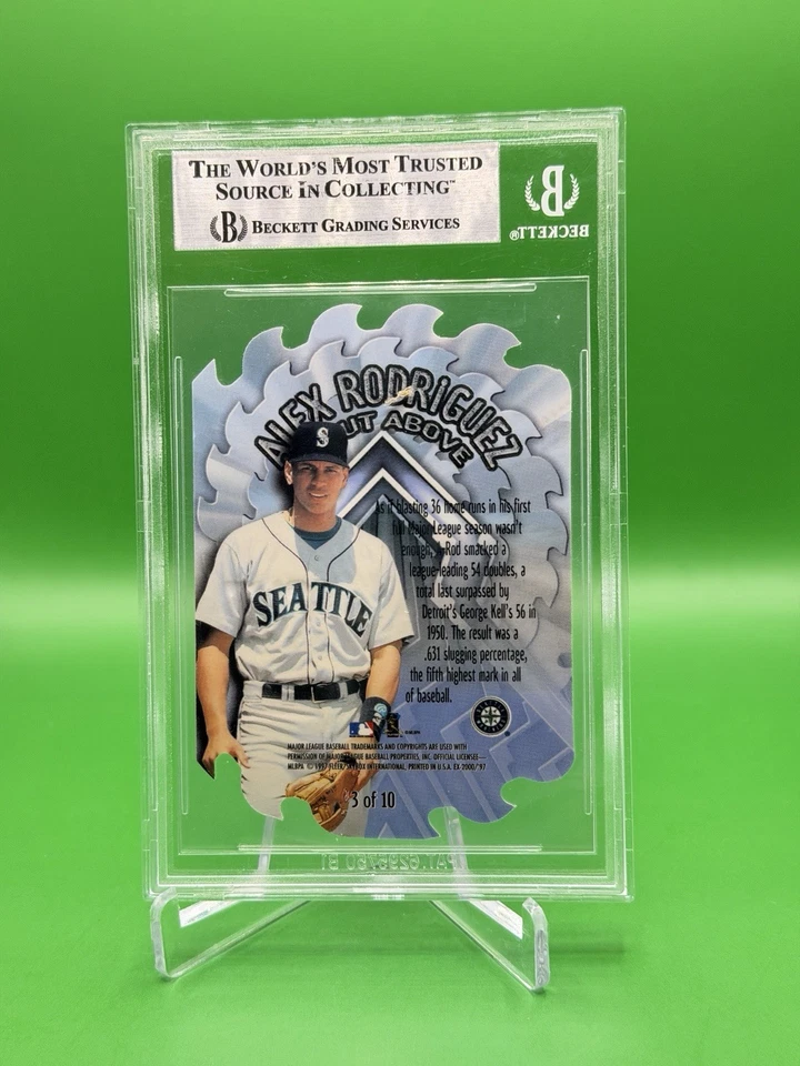 1997 Fleer Skybox E-X2000 ALEX RODRIGUEZ A CUT ABOVE Die-Cut SSP #3 of 10 BGS 9 - Image 2 of 2