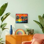 Original 14x11 Vibrant Seascape Acrylic Painting Signed Expressionist Canvas Art — photo 3