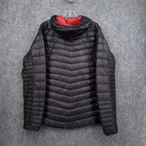 Berghaus Extrem Mens M Medium Down Puffer Hooded Jacket Full Zip Black Quilted image 2