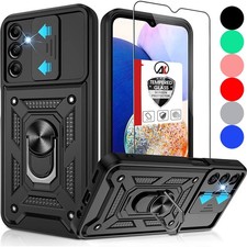 For Samsung Galaxy A25 A15 A35 A55 5G Case Shockproof Ring Cover Tempered Glass
