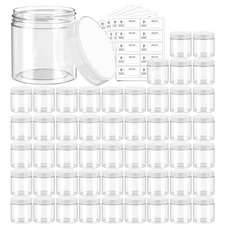 50 Pack Plastic Jars Clear Cosmetic Container with Lids Small Travel Storage 4Oz
