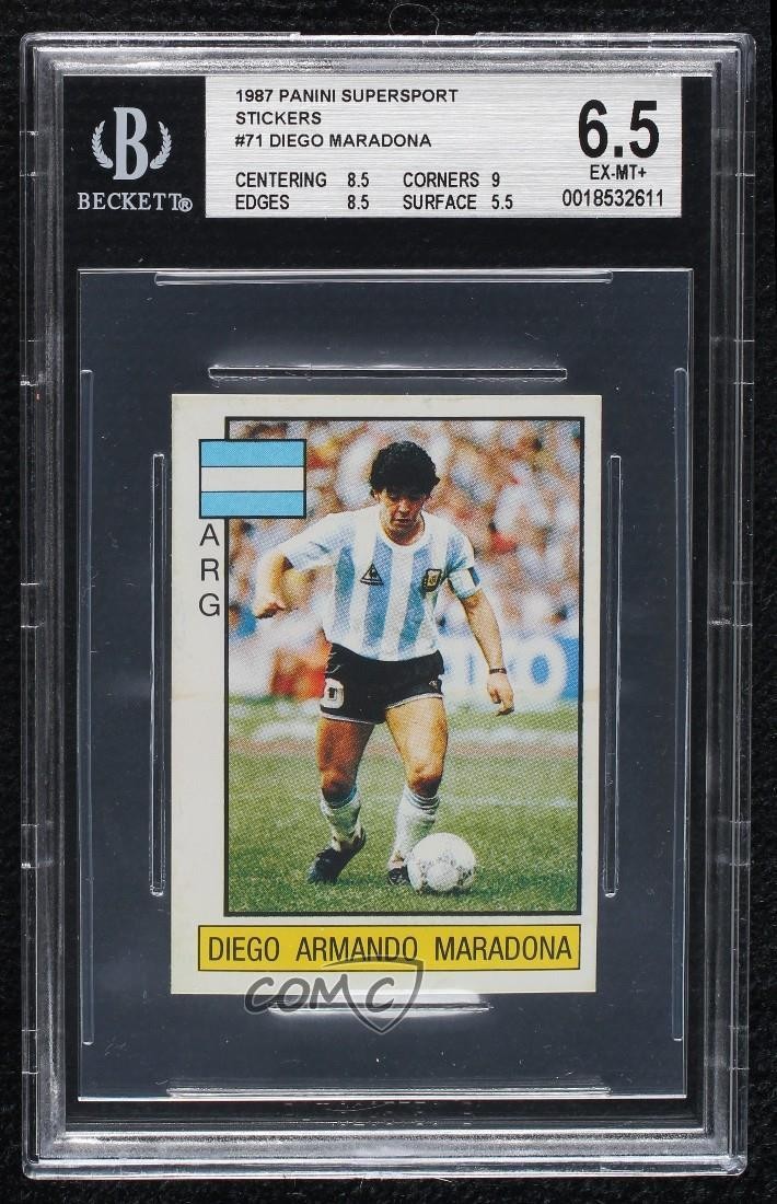 1987-88 Panini Supersport Stickers Diego Maradona #71 BGS 6.5 0q3