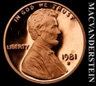 1981-S Lincoln Memorial Cent Proof — photo from another recent sale