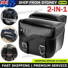 2PCS Universal Motorcycle Side Saddle Bags PU Leather Saddlebags Luggage Panier