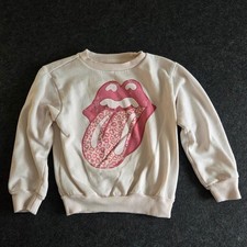 The Rolling Stones Youth Sweatshirt Pink Leopard Tongue Graphic - XS
