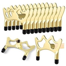 10 Pcs Screw-on Pool Cue Bridge Heads, Portable Brass Coated Metal Billiards