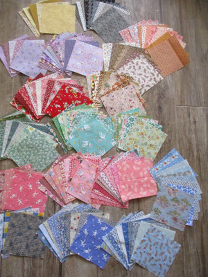 150+ALL DIFFERENT 5'' INCH 30'S REPRODUCTION TYPE FABRICS 100% COTTON