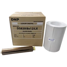 DNP DS820A Printer Luxury Media, 8x12" Silver Pearl Roll, 110 Prints Per Roll, 1