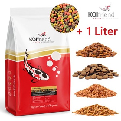 Koifutter 15kg Classic Mix Original 5 Sorten Spirulina Fischfutter Raupen Krebse