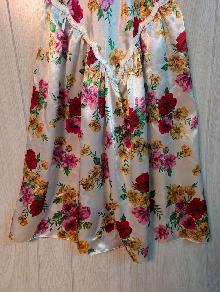 Victoria's Secret Gold Label Vintage Slip Cami Dress Cream Floral Nightie Size S - Image 3 of 4