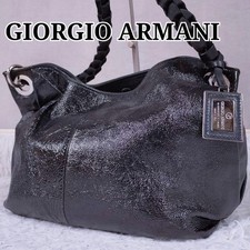 Sac bandoulière GIORGIO ARMANI cuir enduit noir femme UTILISÉ DU JAPON