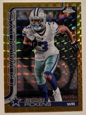 2025 Topps Chrome Football George Pickens Gold Geometric /50 #80 Cowboys
