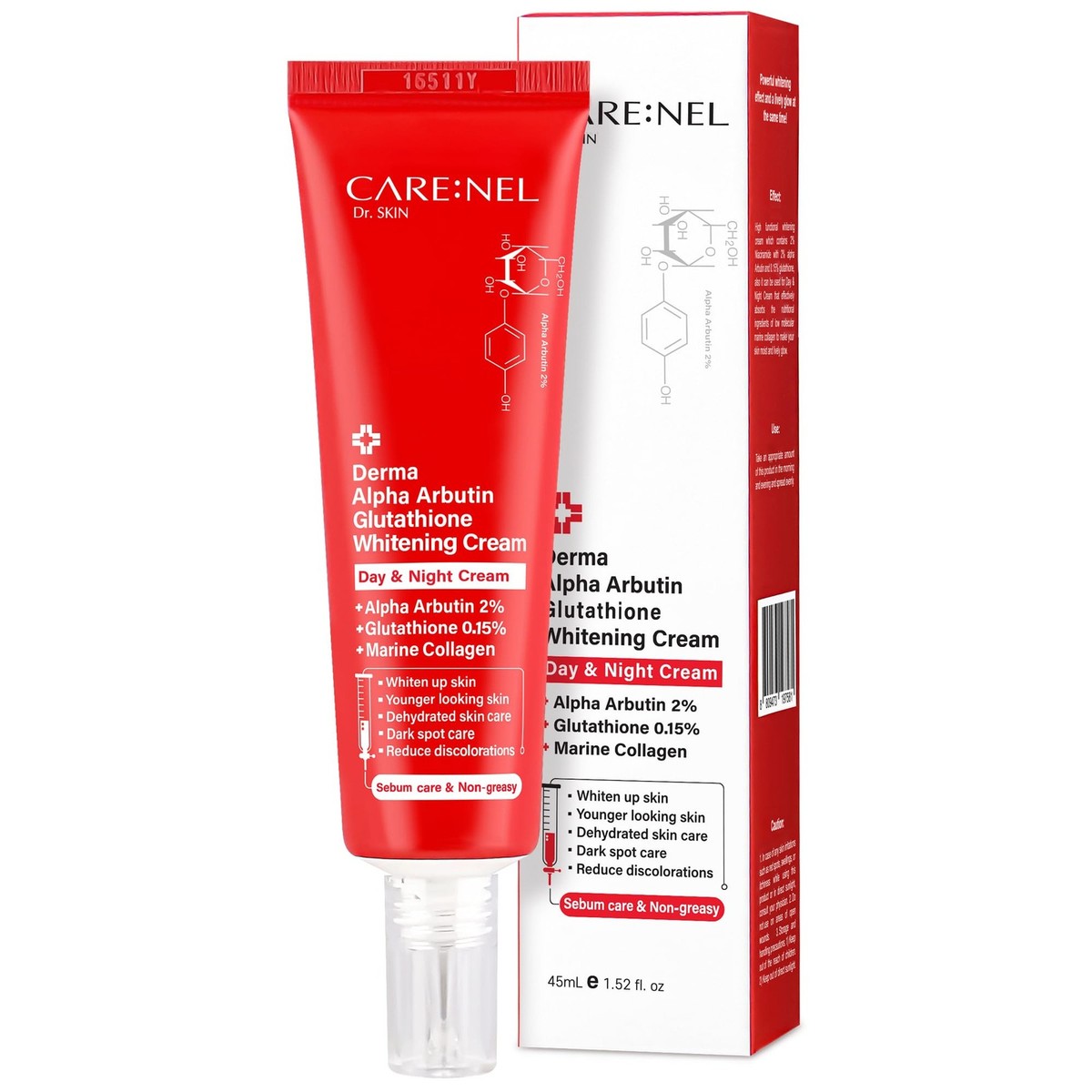 Whitening Cream for face Korea Derma Alpha Arbutin Glutathione  1.52fl.oz/45ml