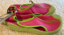 NWT Speedo Girls Size XL 11-12 Water Shoes Pink Lime Green Pool Beach Splashpad
