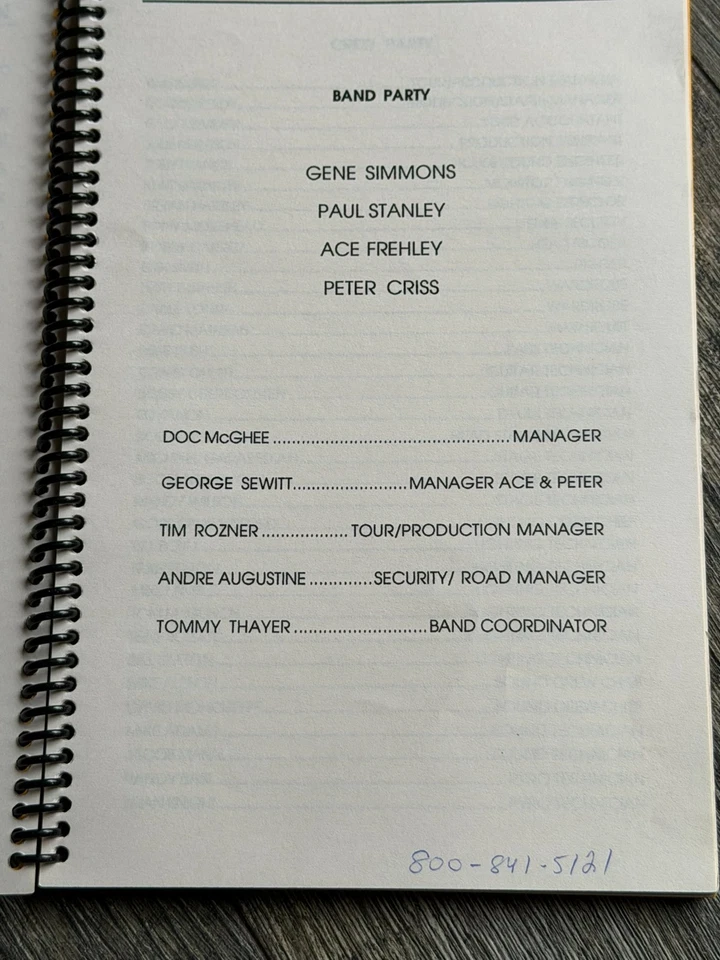Libro de itinerario de la gira KISS 3 gira de conciertos de reunión en vivo octubre-noviembre de 1996 vintage Kiss Foto 4 de 4