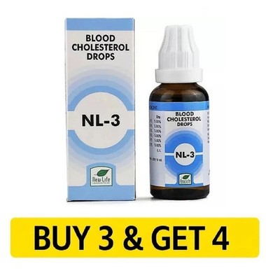 New Life Homeopathy NL-3 (Blood Cholesterol Drops) (30ml) (BUY 3 & GET 4)