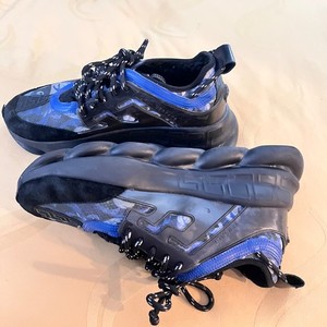 Versace Chain Reaction Chunky Sneakers Black/Blue 12 US (45 Eu) 1021575 IT NIB Versace Chain Reaction Chunky Sneakers Black/Blue 12 US (45  main image 3