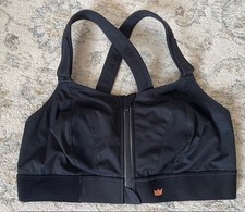 Shefit Ultimate Sports Bra Womens 2Luxe Black Zip Front Adjustable High Impact