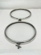1933 1934 Ford Headlamp Rims Pair - Set 2- Vintage Headlight Trim Rings Bezels