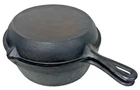 Vintage Unmarked Wagner Ware Cast Iron No 6 Combo Cooker 9" Double Skillet Set
