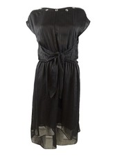 MICHAEL Michael Kors Women's Petite High-Low Hem Mini Dress (PL, Black)