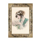 Art Nouveau Lady With Hydrangea Cotton Fabric Block Quilt Panel Sewing Applique — photo 1