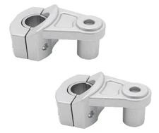 Universal 2 Inch Motorcycle Handlebar Risers Pivot Clamp For 7/8" 1-1/8" Silver