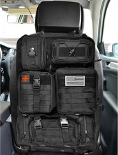 Tactical Seat Back Organizer, Molle Organizer Panel With 5 Black