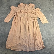 ASOS Cold Shoulder Ruffle Dress Peach Pink Long Sleeve US 12