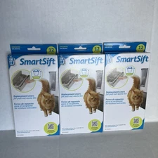 SET OF 3 Catit Smartsift Replacement Liners 12 Pack for Pull-Out Waste Bin NEW