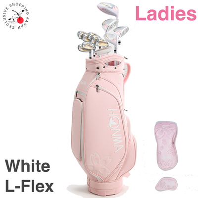 HONMA Ladies Sakura Dance 2 Complete Club Set White L-Flex Cart