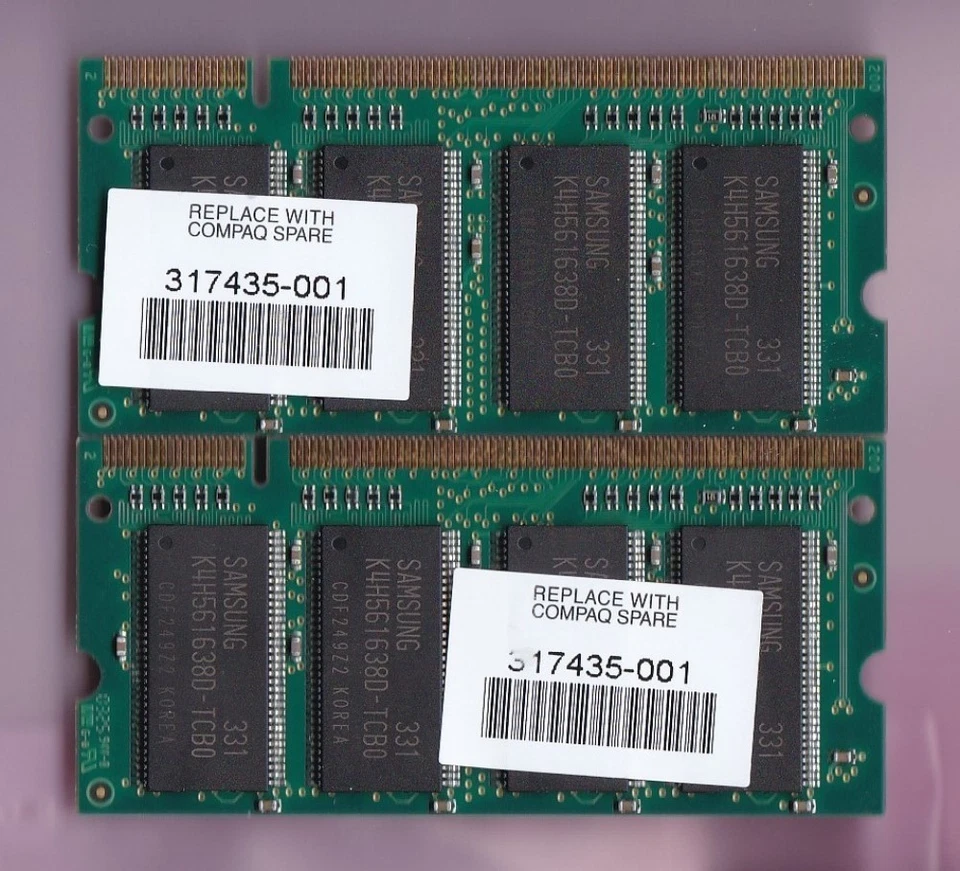 512MB 2x256MB PC-2100S SAMSUNG M470L3224DT0-CB0 DDR-266 LAPTOP DDR1 Memory Kit - Image 2 of 4