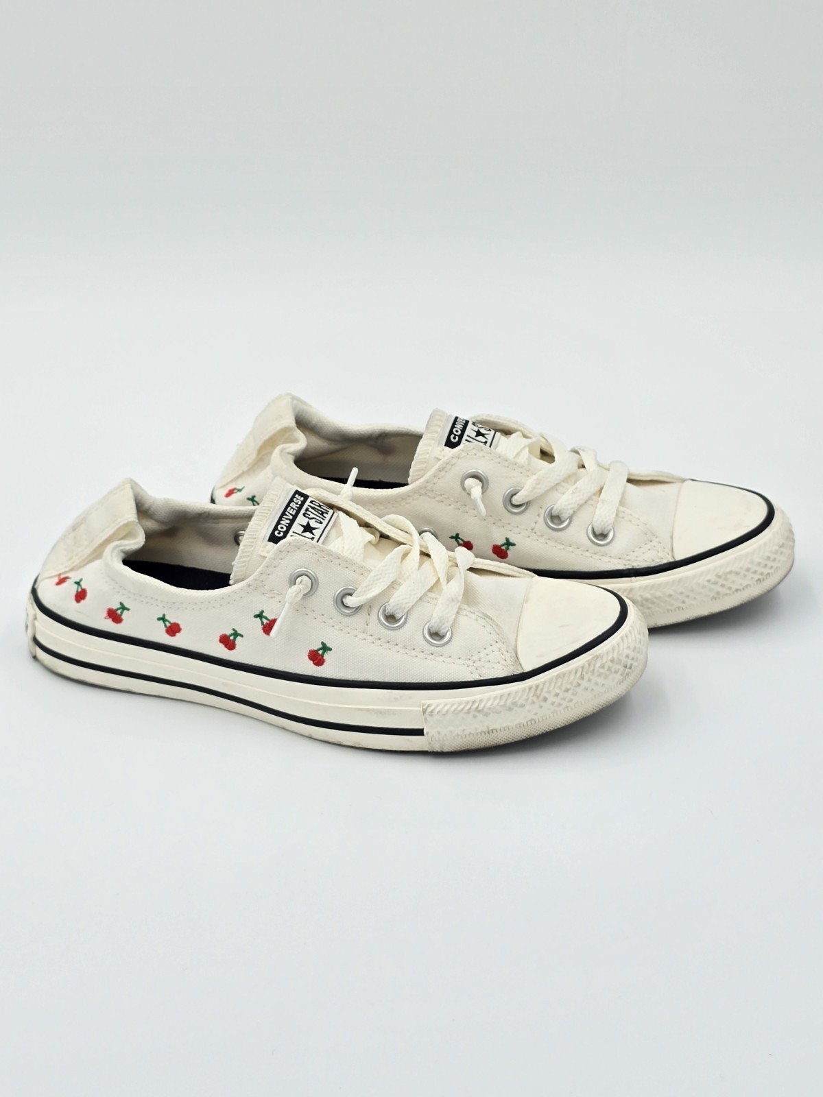 Converse Chuck Taylor All Star Shoreline Sneakers Women's Size 7 White Cherries