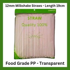 Plastic Straws (12mm x 230mm Jumbo), Milkshakes Bubble Boba Tea Smoothies, AF UK